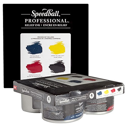 Speedball Professional Relief 4 Color Ink Set, Multicolor
