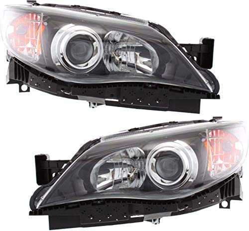 Headlight Set Compatible with 2008-2011 Subaru Impreza Left Driver and Right Passenger Side Halogen With bulb(s)