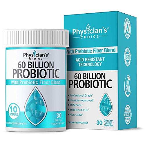 Probiotics 60 Billion CFU - Dr. Approved Probiotics for Women, Probiotics for Men and Adults, Natural; Shelf Stable Probiotic Supplement with Organic Prebiotic, Acidophilus Probiotic; 30 Capsules
