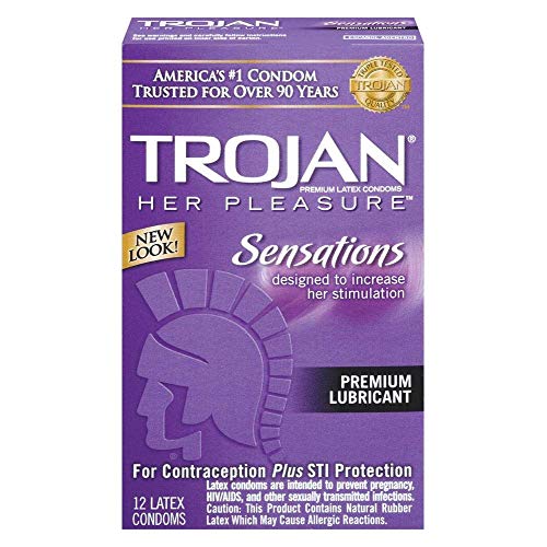 Trojan Her Pleasure Sensations Lubricated Condoms - 12 count