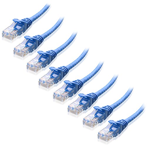 Cable Matters 8-Pack Snagless Short Cat5e Ethernet Cable (Cat5e Cable, Cat 5e Cable) in Blue 5 ft