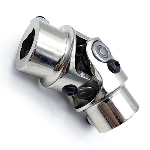 Ensun 3/4' DD x 3/4' DD Nickel Plating Single Steering Shaft Universal U Joint, Maximum Working Angle: 35° Degree, Total Length: 83mm (3-1/4')