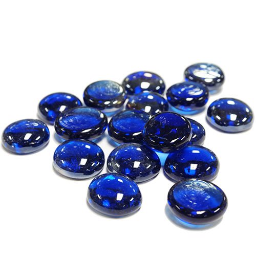 CYS EXCEL Glass Vase Fillers (1 Pound- Approx. 100) Multiple Color Choices Flat Marbles, Stone Gem for Centerpieces, Decorative Glass Beads, Glass gems (Gem Stone Cobalt Blue, 1LB)