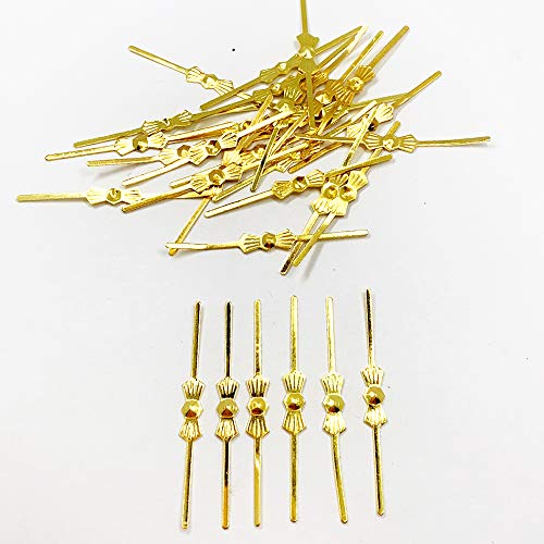 500pcs Chandelier lamp part connectors chlips bowtie pins 40mm for Fastening Crystals bead Parts Chandelier Replacements Lighting Accessories (Gold)