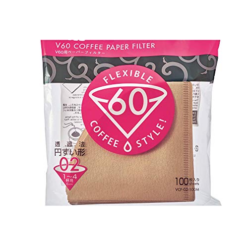 Hario V60 Paper Coffee Filters, Size 02, Natural, Tabbed