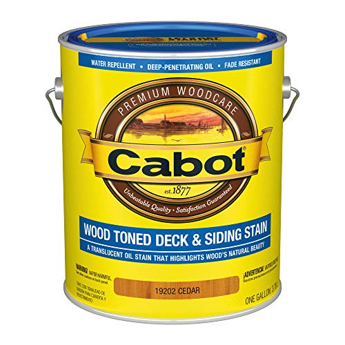 Cabot 140.0019202.007 Wood Toned Deck & Siding Low VOC Exterior Stain, Gallon, Cedar