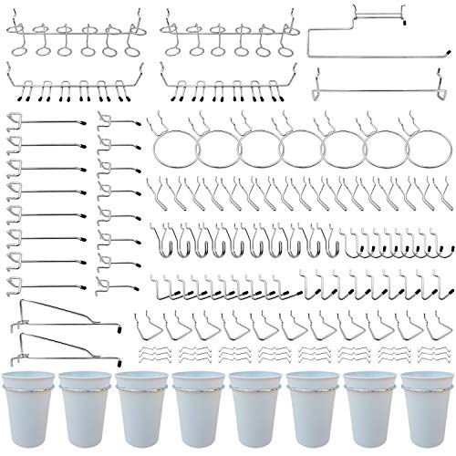 170 PCS Pegboard Hooks, for Garage, Workbench, Kitchen, Will Not Fall Out