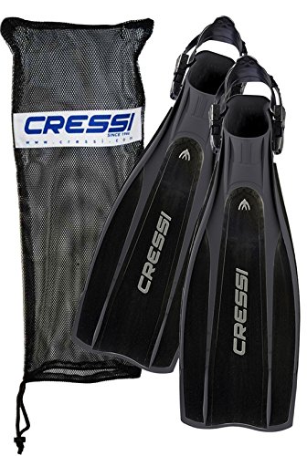 Cressi Pro Light Open Heel Diving Fin, Black with Bag, Small/Medium - US Men's 10/12