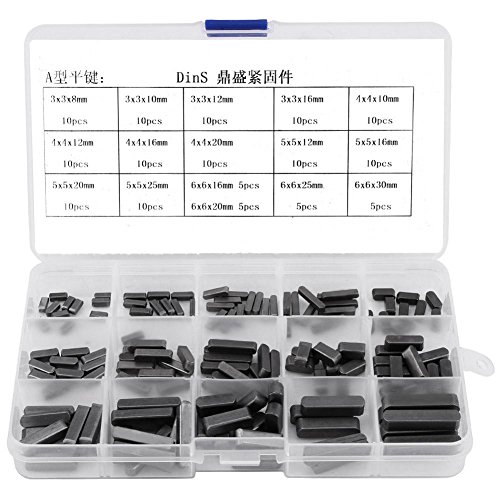 140pcs Round Ended Feather Key Parallel Drive Shaft Keys Set 8mm 10mm 12mm 16mm 20mm 25mm 30mm