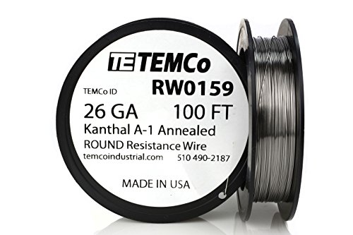 TEMCo Kanthal A1 wire 26 Gauge 100 Ft Resistance AWG A-1 ga