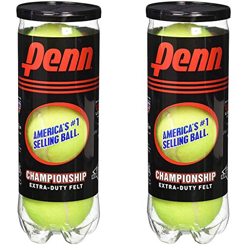 Penn Championship Tennis Balls - Extra Duty Felt Pressurized Tennis Balls - (2 Cans, 6 Balls)