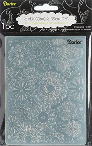 Darice Embossing Folder, 4.25 by 5.75-Inch, Flower Frenzy Background, 1 pack