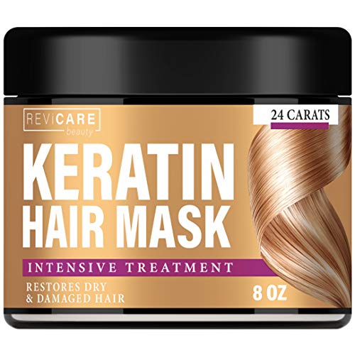 Keratin Hair Mask Natural Intensive Treatment - Made in USA - Effective Mask with Coconut Oil, Retinol & Aloe Vera - Moisturizing Anti Frizz Powerful Keratin Complex 8 oz
