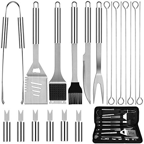 Anpro Grilling Accessories BBQ Tools Set, 21 PCS Stainless Steel Grill Kit with Case, Great Barbecue Utensil Tool for Men, Women, Dad
