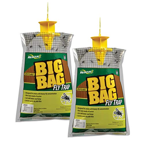 RESCUE! Big Bag Fly Trap – Large Capacity Disposable Outdoor Hanging Fly Trap - 2 Pack