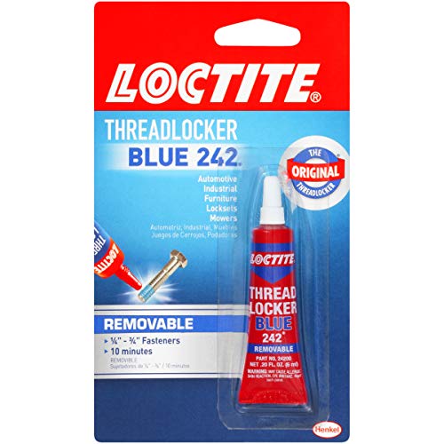 Loctite  Heavy Duty Threadlocker, 0.2 oz, Blue 242, Single