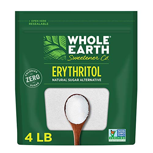 WHOLE EARTH 100% Erythritol Zero Calorie Plant-Based Sugar Alternative, 4 Pound Pouch