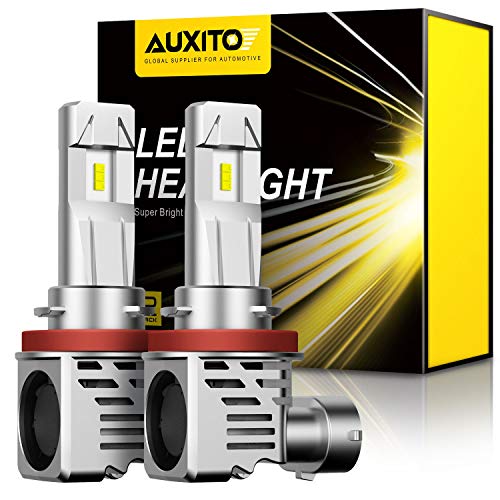 AUXITO H11 H8 H9 LED Headlight Bulbs 12000lm Per Set 6500K Cool White Wireless Headlight LED Bulb, Pack of 2