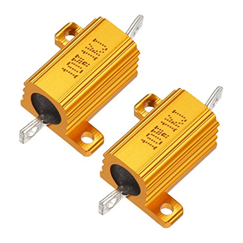 uxcell 2 Pcs Aluminum Case Resistor 10W 1K Ohm Wirewound for LED Converter with Rod Post 10W1KRJ