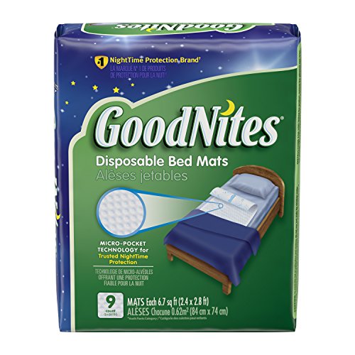 GoodNites Disposable Bed Mats for Bedwetting, 36 Mats Total (Packaging May Vary),9 Count (Pack of 4)