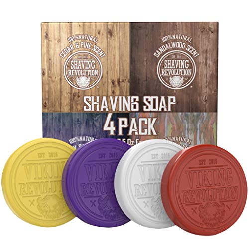 Shaving Soap for Men - Shave Soap for Use with Shaving Brush and Bowl for Smoothest Wet Shave - 4 Pack Variety, Each Pack 2.5oz