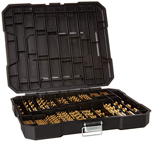 230 Pieces Titanium Twist Drill Bit Set, High Speed Steel, Size from 3/64' up to 1/2', Ideal for Wood/Steel/Aluminum/Zinc Alloy, with Hard Storage