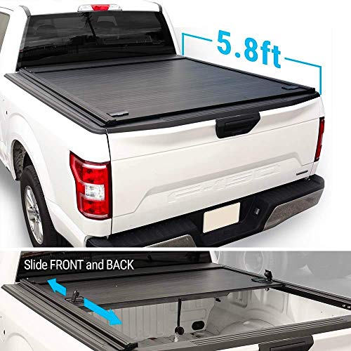 Syneticusa Aluminum Retractable Low Profile Waterproof Tonneau Cover for 2009-2020 Ram 1500 5.7ft Short Truck Bed