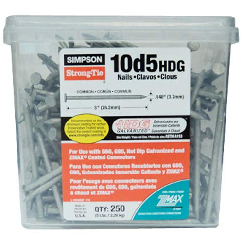 Simpson Strong Tie 10D5HDG Structural Connector 3-Inch by .148-Inch 9-Gauge Smooth Shank Hot-Dip Galvanized Nails