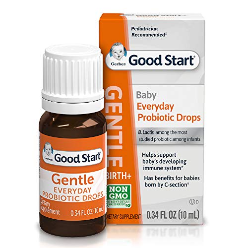 Gerber Gentle Baby Everyday Probiotic Drops for Newborn, Infants, Baby & Toddlers, Digestive Health & Immune System, Clinically proven, 0.34 Fl Oz