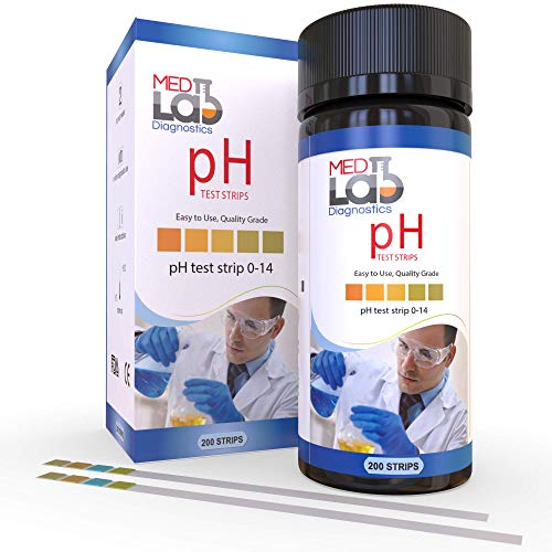 pH Test Strips 0 to 14 (200 ct) for Urine, Saliva, Drinking Water, Kombucha, Pool, Spa, Hotub, Soap, Liquids. pH Acid Alkaline Universal Test Strips. Acidity Alkalinity Litmus Paper Testing Strips