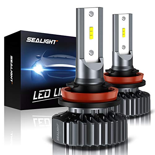 SEALIGHT Scoparc S1 H11/H8/H9 LED Headlight Bulbs, Low Beam/Fog Light, 6000K Bright White, Halogen Replacement, Quick Installation