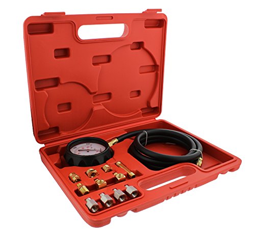 ABN Engine Oil Pressure and Transmission Fluid Diagnostic Tester Tool Kit – 500 PSI / 35 Bar Gauge, Hose, and Adapters