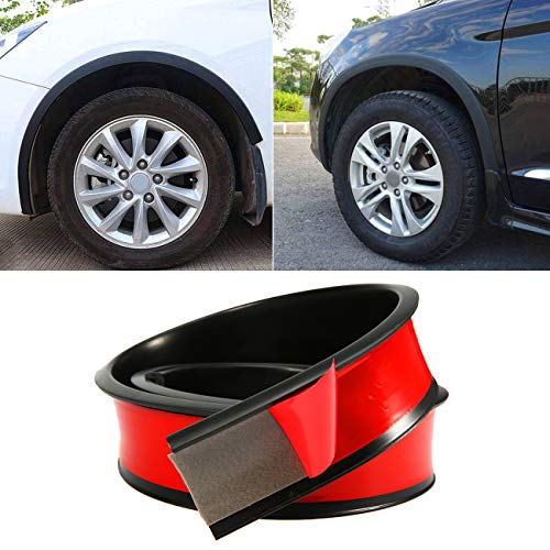 ALAVENTE Car Wheel Tires Eyebrow Strip, 2 Pcs Universal Car Wheel Fender Flare Extension Wheel Eyebrow Arch Trim Lips Strip 2.16 inch / 55mm Extension Moulding Protector (2.16×59 inch)