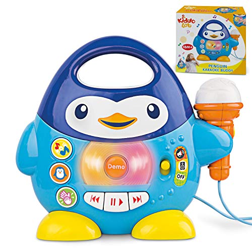 Penguin Karaoke Buddy - Toy with Microphone, Music Player with Preset Melodies and Echo Effect. for Kids Ages 18 Months Up. Play Karaoke Machine for Toddlers.