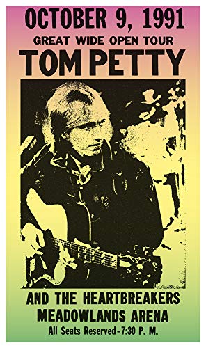 Per Diem Printing Tom Petty & The Heartbreakers - Meadowlands Arena - 13”x22” Vintage Style Showprint Poster - Home Nostalgia Decor – Wall Art Print - Concert Bill