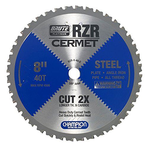 Champion Cutting Tool Corp Circular Saw Blade 8', 40T (RZR-8-40-S)-Cut Steel