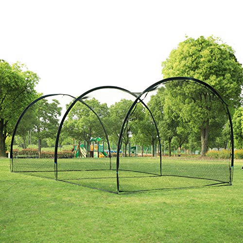 ORIENGEAR 20FT Baseball Batting Cage Net and Frame Softball Hitting Cage Netting for Pitching Training in The Backyard