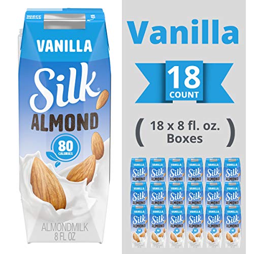 Silk Shelf-Stable Almondmilk Singles, Vanilla, Dairy-Free, Vegan, Non-GMO Project Verified, 8 oz., 6 Pack (Pack of 18)