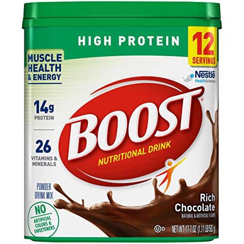 BOOST High Protein Powder Drink Mix, Chocolate Sensation, 17.7 Ounce Canister (Pack of 4)