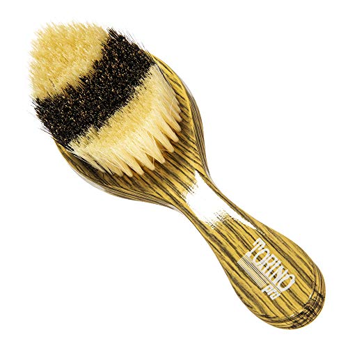 Torino Pro Wave Brush #54- Hybrid Curve Brush With medium and Soft 100% Boar Bristles hair brush - Extra long bristles- Great Curved brush for laying down 360 waves before putting on your durag
