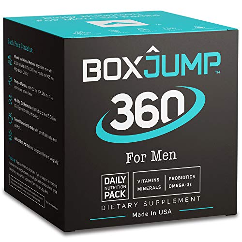 BoxJump 360 for Men Daily Nutrition Packs with Vitamins, Minerals, Omega-3s and Probiotics (30-Day Supply, 30 Count)