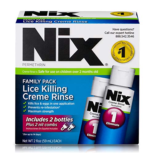 Nix Lice Killing Creme Rinse | Family Pack | Nit Combs | 2 FL OZ Each