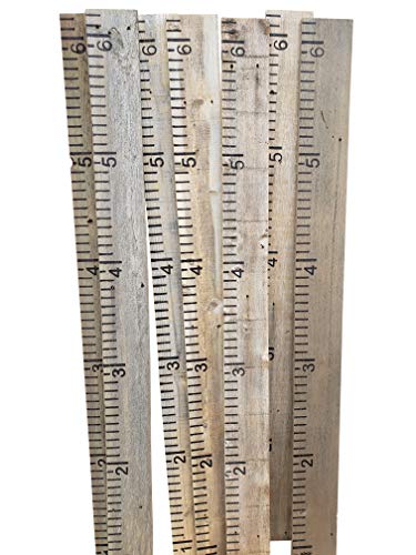 Growth Chart for Kids Made from Reclaimed Rustic Wood - Hand Painted - No Vinyl (Weathered Grey)