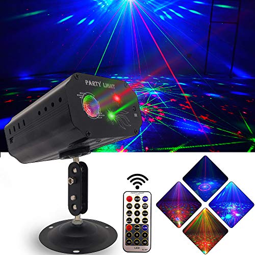 Party Lights Disco Lights Strobe Stage Light LED Projection Effect Sound Activated with Remote Control for Birthday Bar Club Wedding Christmas KTV Karaoke