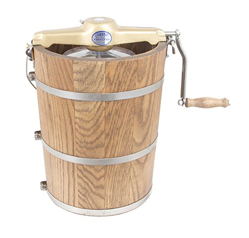 6 qt Country Ice Cream Maker - Classic Wooden Tub - Hand Crank