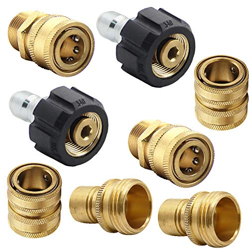 Twinkle Star Pressure Washer Adapter Set, Quick Disconnect Kit, M22 Swivel to 3/8'' Quick Connect, 3/4' to Quick Release