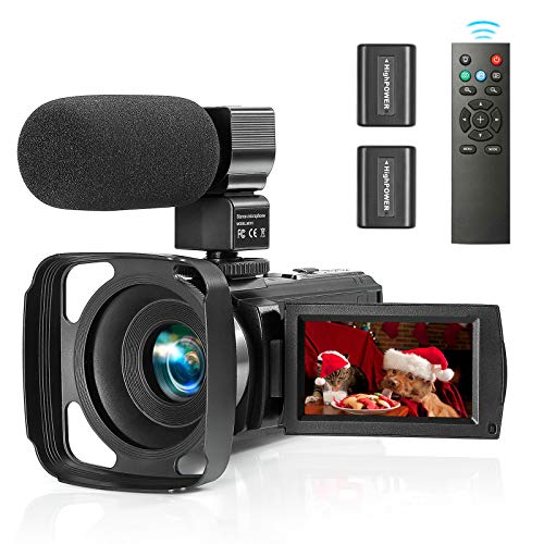 ZUODUN Camcorder Video Camera YouTube Vlogging Camera Recorder Full HD 1080P 30FPS 36MP 3.0 inch Touch Screen IR Night Vision 16X Digital Zoom Camcorder with External Microphone, Remote Control
