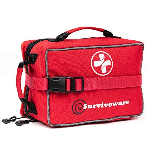 Surviveware Large First Aid Kit & Added Mini Kit for Trucks, Car, Camping and Outdoor Preparedness