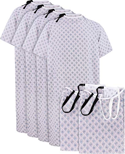 Utopia Care 6 Pack Cotton Blend Hospital Gown, Back Tie, 45' Long & 61' Wide, Patient Gowns Comfortably Fits Sizes up to 2XL