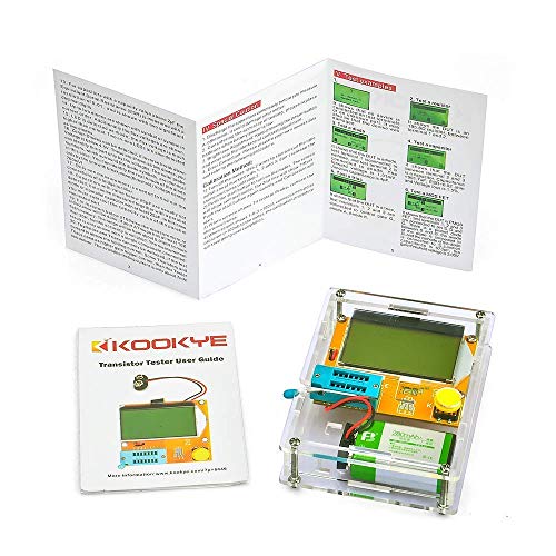 KOOKYE Mega328 Transistor Tester Diode Triode Capacitance ESR Meter MOS/PNP/NPN L/C/R with Clear case